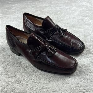 Foot-Joy Italian Tassel loafers, mahogany brown dress shoes, 10.5
